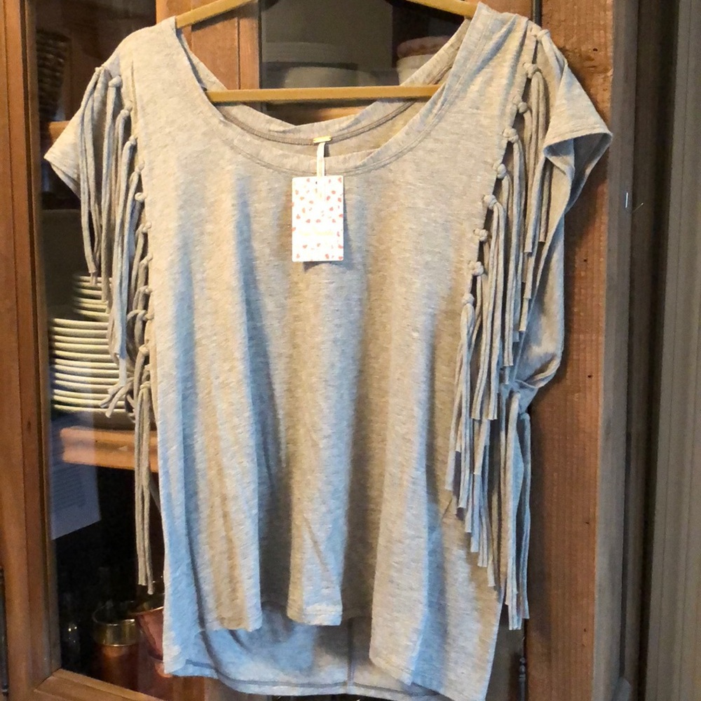 NWT Free People Top Shirt Fringe Small S